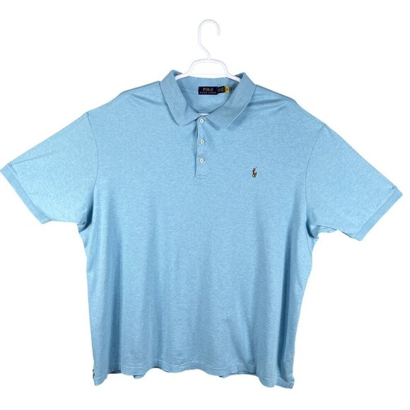 Ralph Lauren Polo Mens 4XLT Light Blue Short Sleeve Polo Shirt Golf Quiet Luxury - Picture 11 of 14